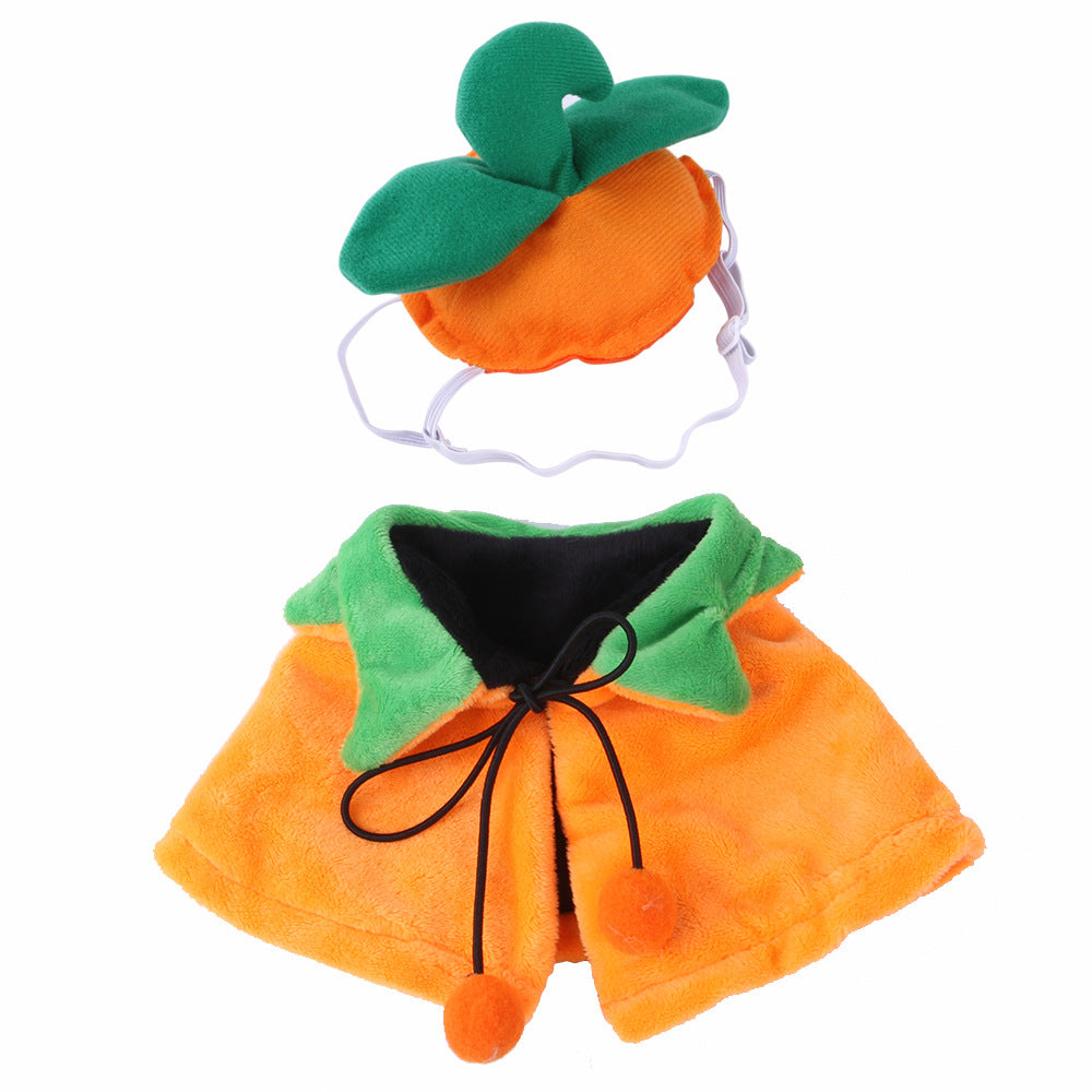 Wholesale 2PCS Double Sided Halloween Pumpkin Pet Plush Cloak